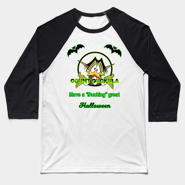 Count Duckula Halloween Baseball T-Shirt by Specialstace83